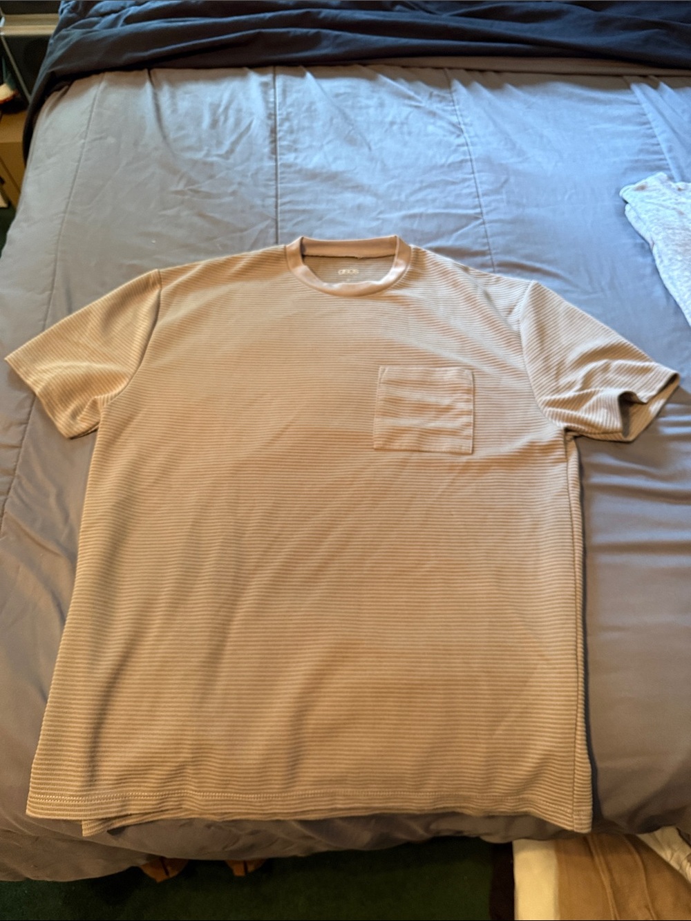ASOS Beige Thin-Stripe Pocket Tee